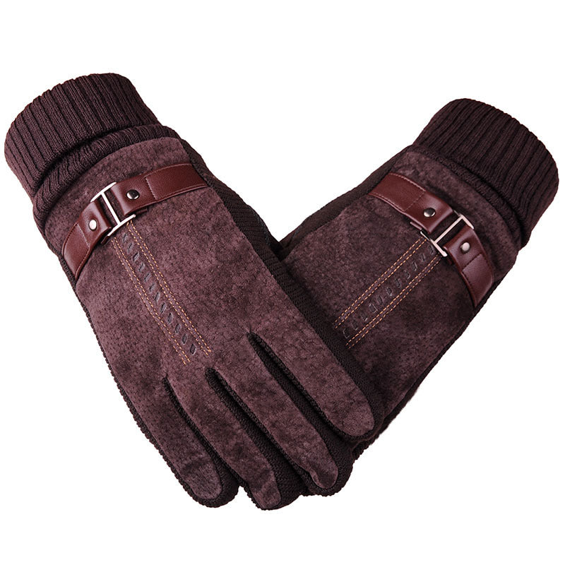 Men’s Thermal Leather Winter Gloves with Non-Slip Grip