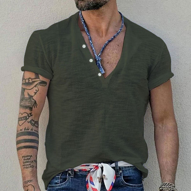 Men’s Casual Solid Colour Slim-Fit Short-Sleeve T-Shirt