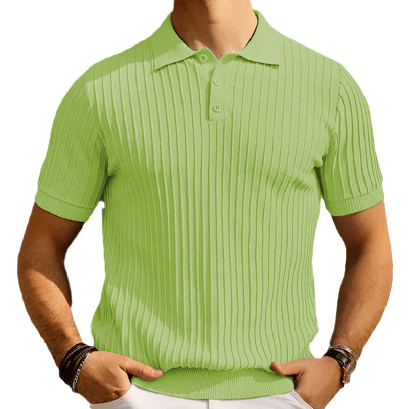 Men’s Casual Solid Colour Loose-Fit Short-Sleeve Shirt