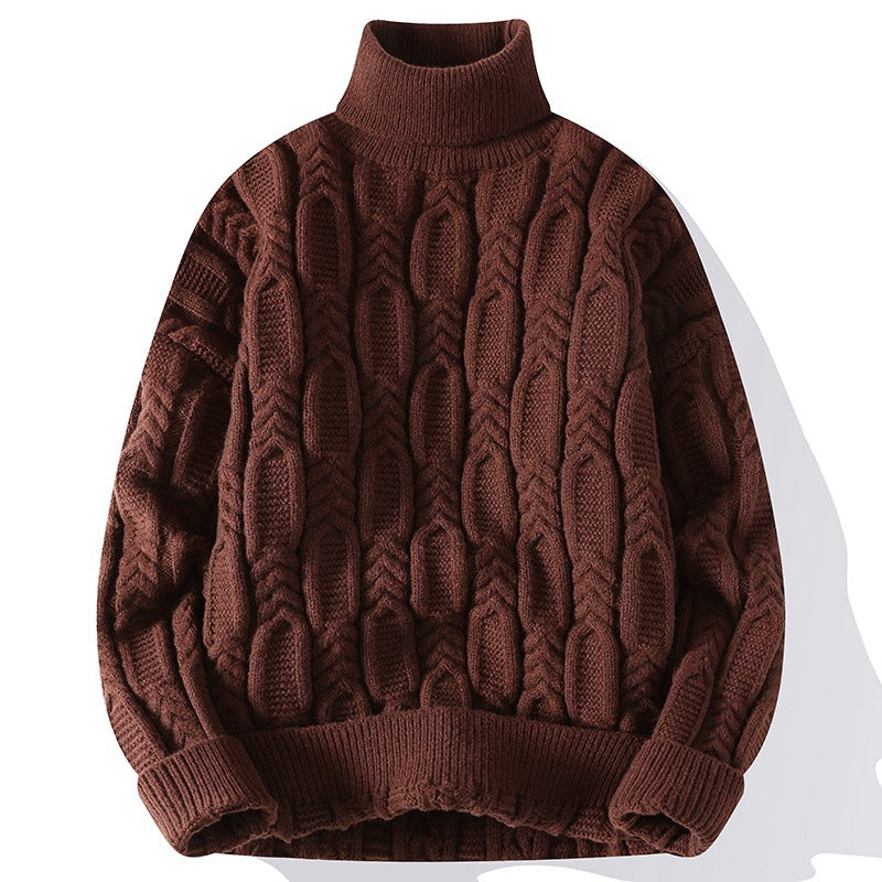 Cable-Knit Turtleneck Sweater for Men
