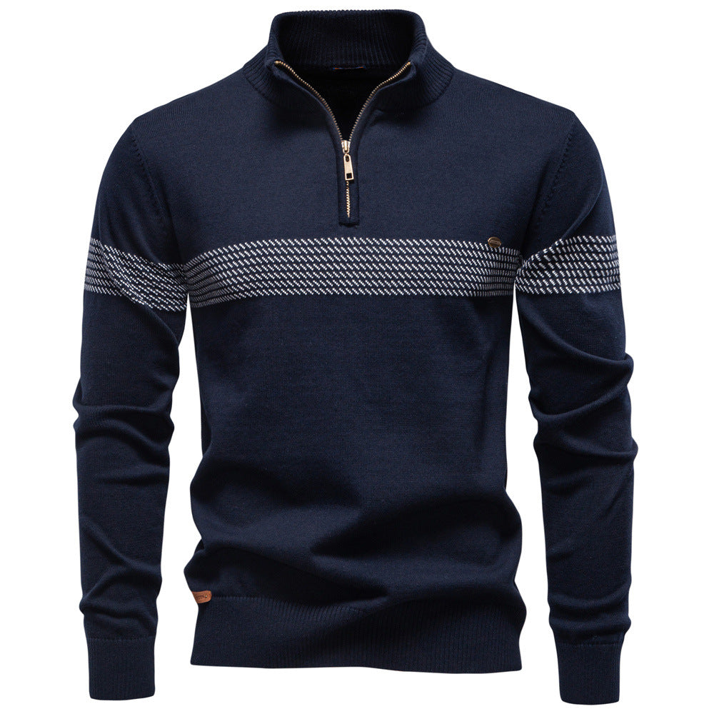 Casual Half-Collar Zip-Up Sweater for Men