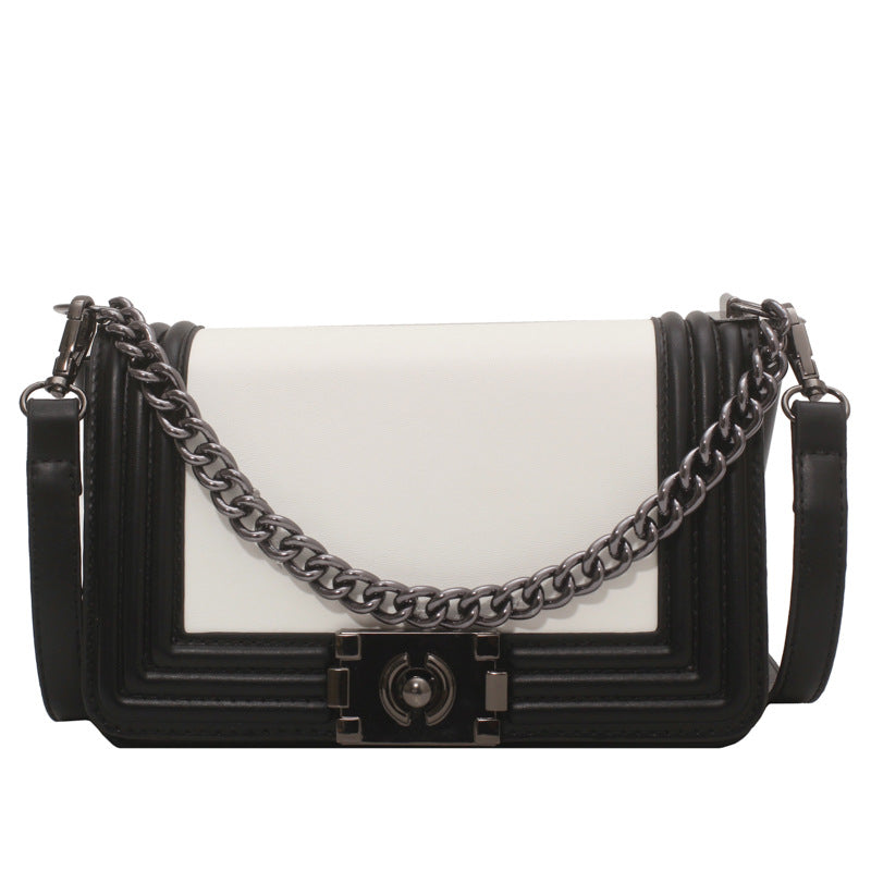 Contrast-Color Small Square Bag for Women