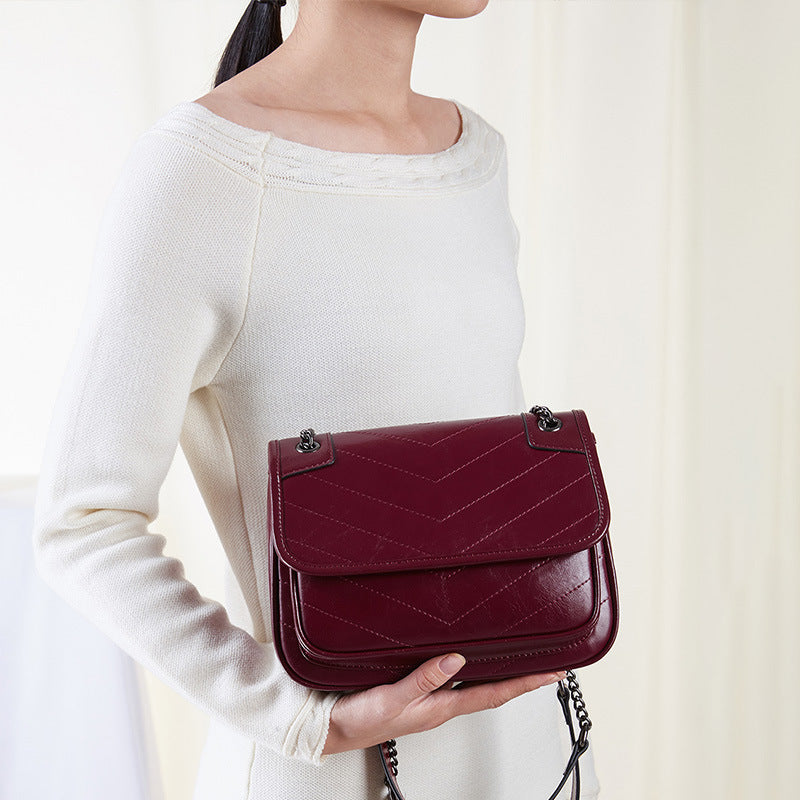 Genuine Cowhide Shoulder Bag for Women