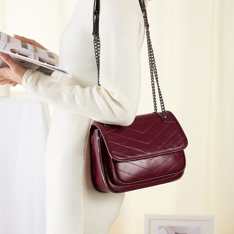 Genuine Cowhide Shoulder Bag for Women