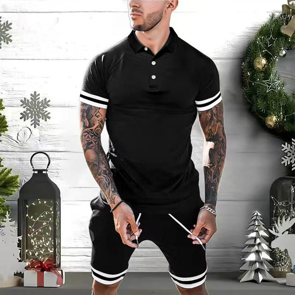 Men's 2-Piece Summer Set – Short Sleeve Polo & Shorts, Casual Tracksuit