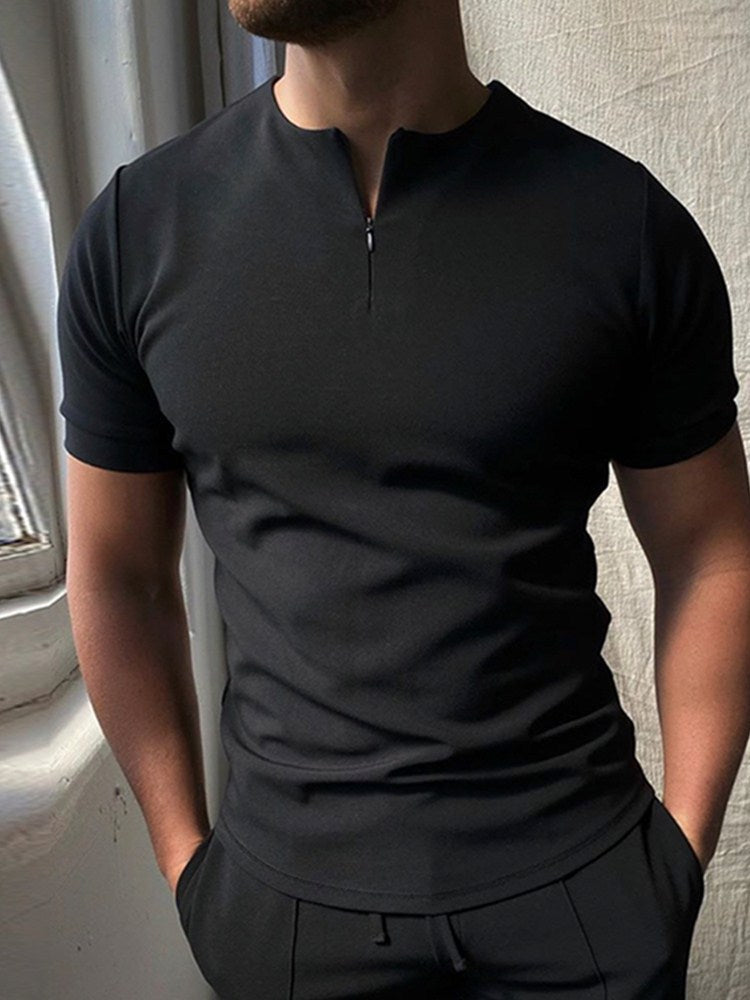 Men’s Solid Short-Sleeve Polo Shirt