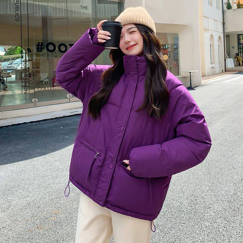 Stand-Collar Short Padded Coat for Women