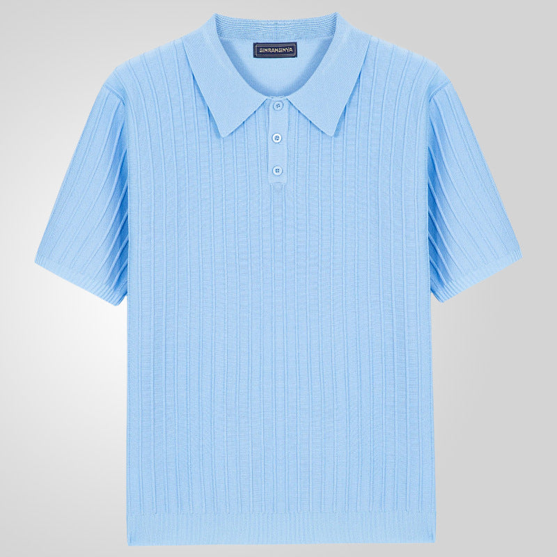 Men’s Casual Solid Colour Loose-Fit Short-Sleeve Shirt