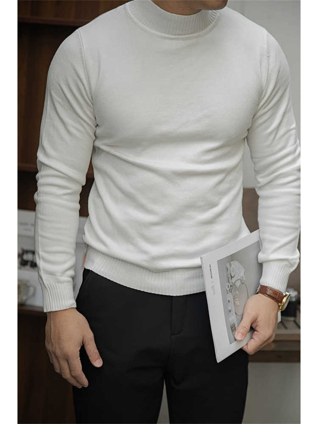 Basic Warm Knit Base Sweater for Men