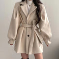 Hepburn-Style Wool Coat for Women
