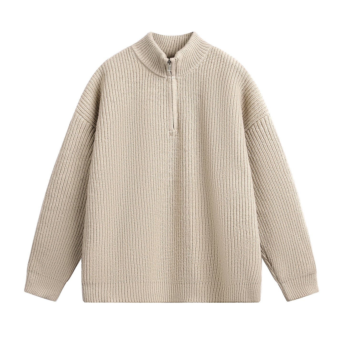 Half-Neck Zip-Up Turtleneck Sweater for Men