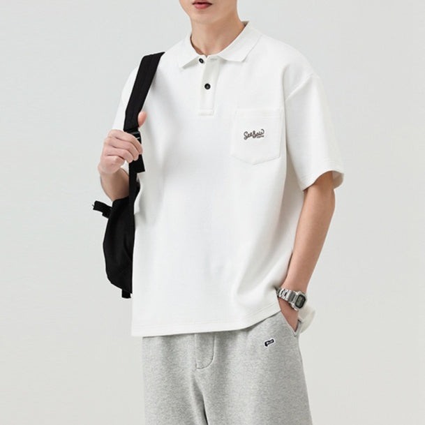 Retro Breathable Short-Sleeve Polo Shirt for Men