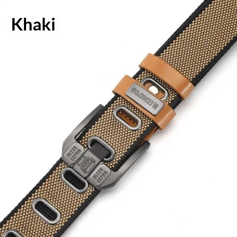 Men’s Reversible Canvas Belt with Alloy Pin Buckle