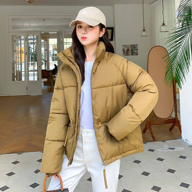 Stand-Collar Short Padded Coat for Women