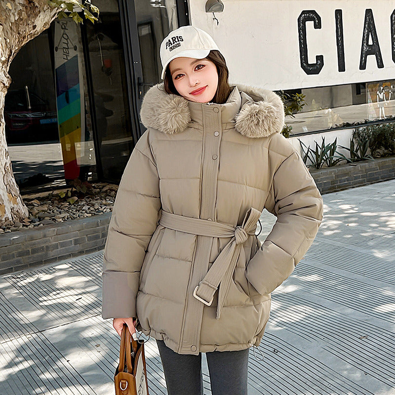Waist-Cinching Cotton Coat