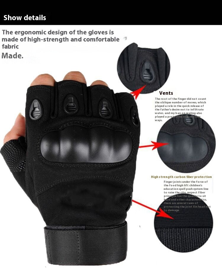 Men’s Tactical Fingerless Gloves with Non-Slip Grip