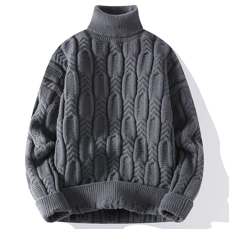Cable-Knit Turtleneck Sweater for Men