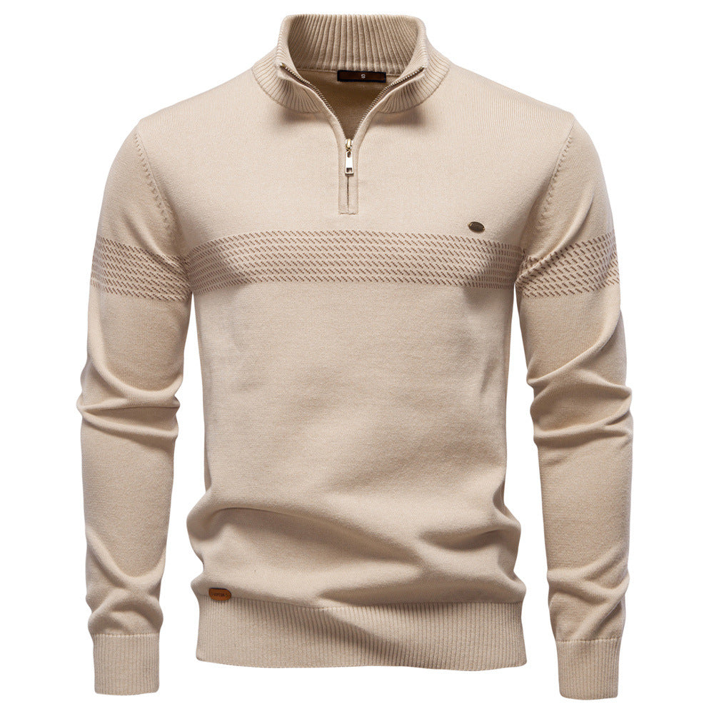Casual Half-Collar Zip-Up Sweater for Men