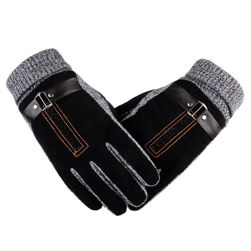 Men’s Thermal Leather Winter Gloves with Non-Slip Grip