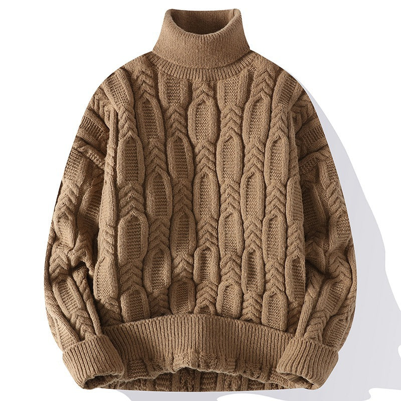 Cable-Knit Turtleneck Sweater for Men
