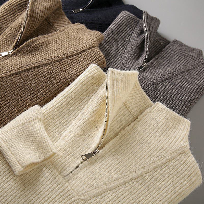 Soft Knit Half-Zip Sweater for Men
