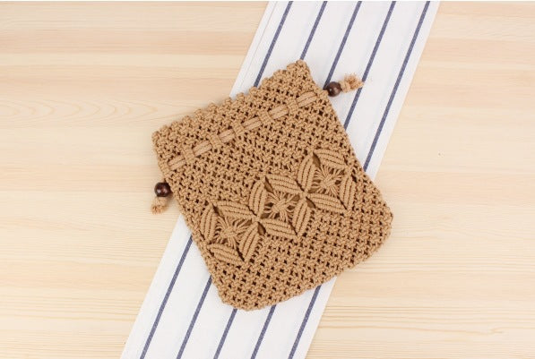 Knitted Tassel Woven Beach Bag for Women