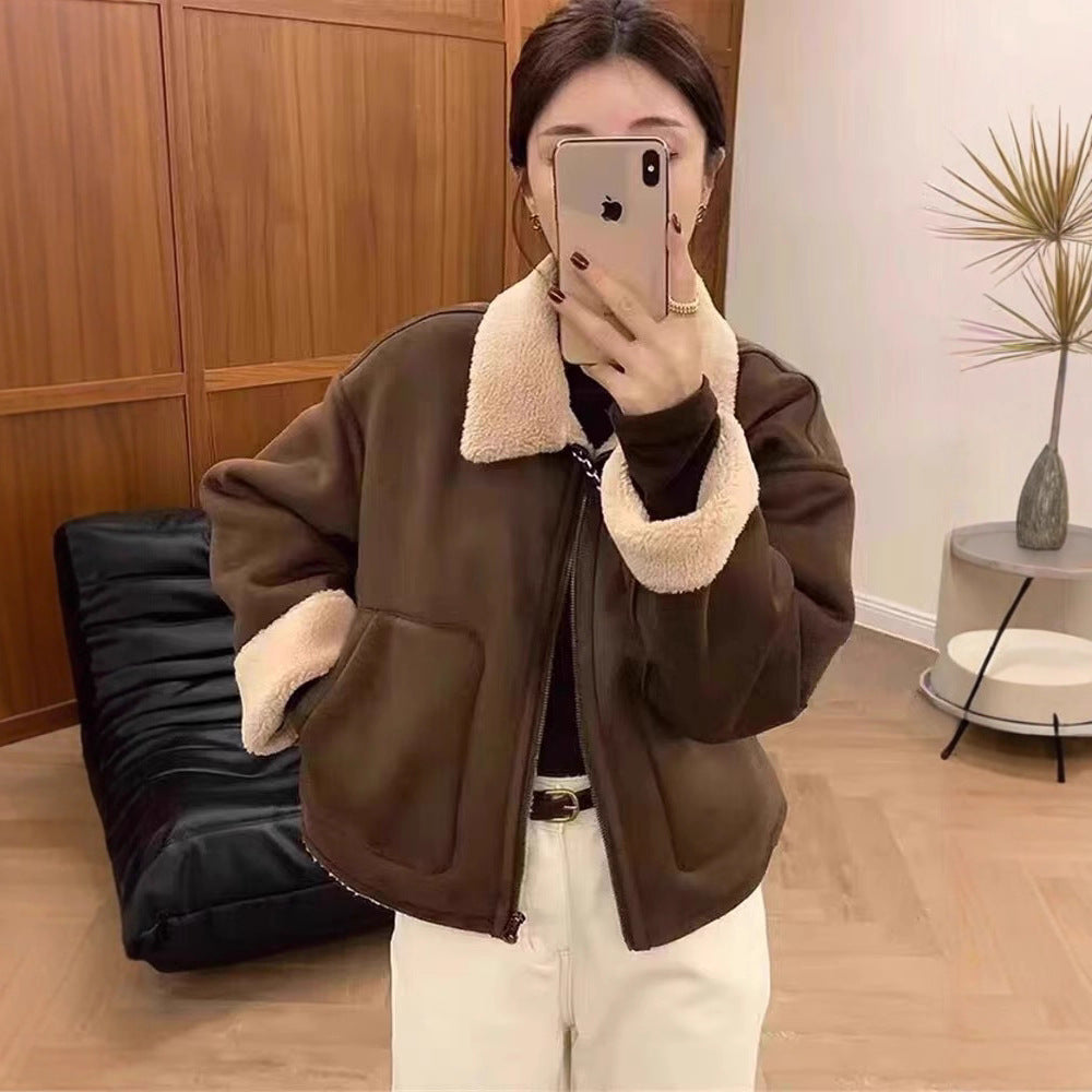 American Retro Short-Lapel Motorcycle Jacket