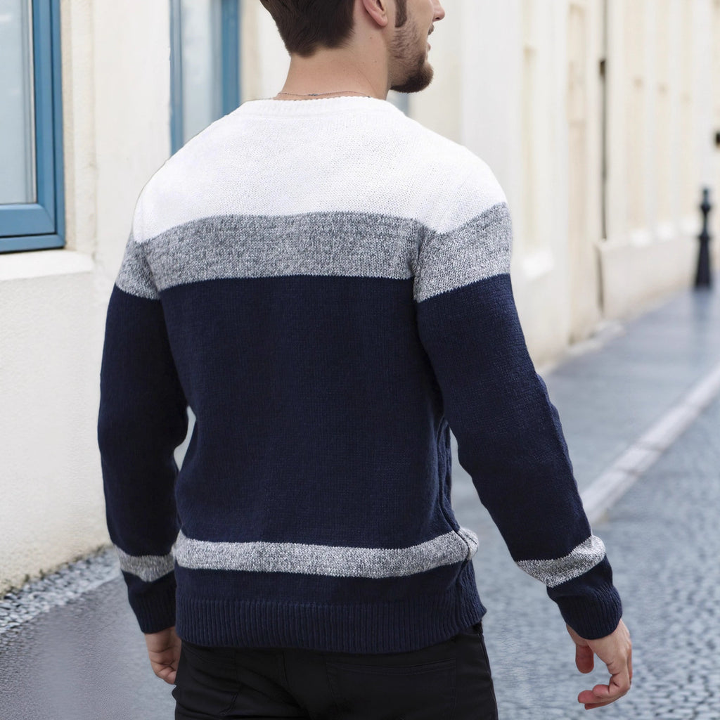 Color-Block Crew-Neck Pullover for Men