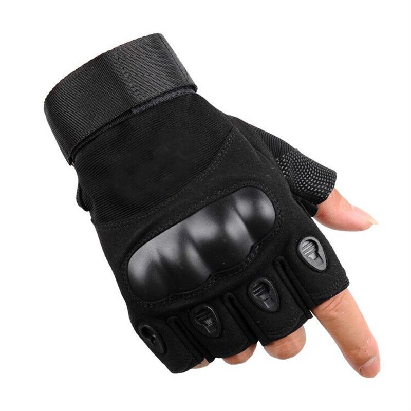 Men’s Tactical Fingerless Gloves with Non-Slip Grip