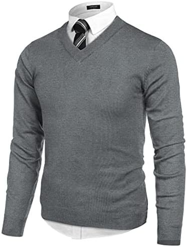 V-Neck Knit Sweater for Men