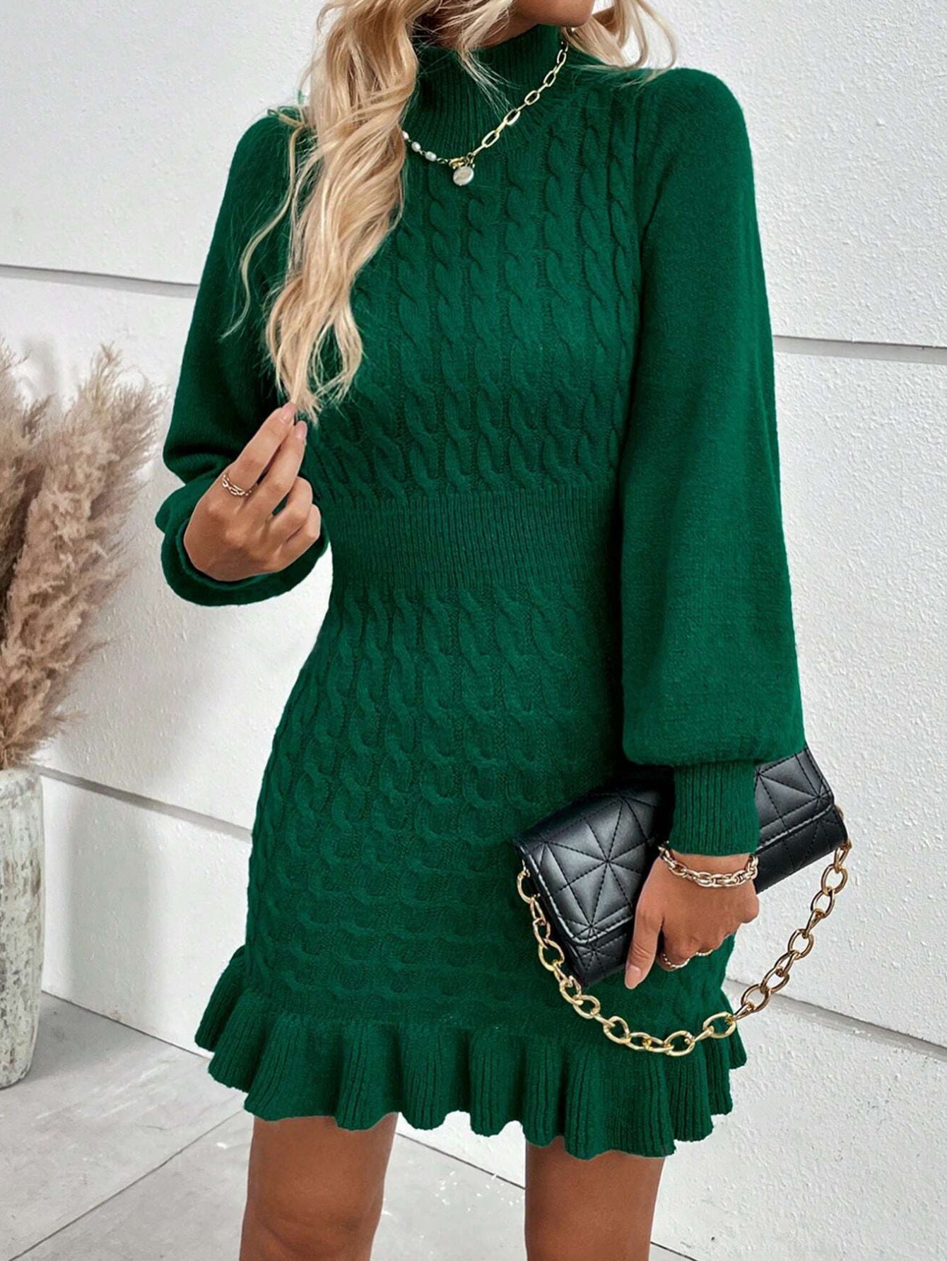 Solid-Color Twisted-Waist Dress for Women