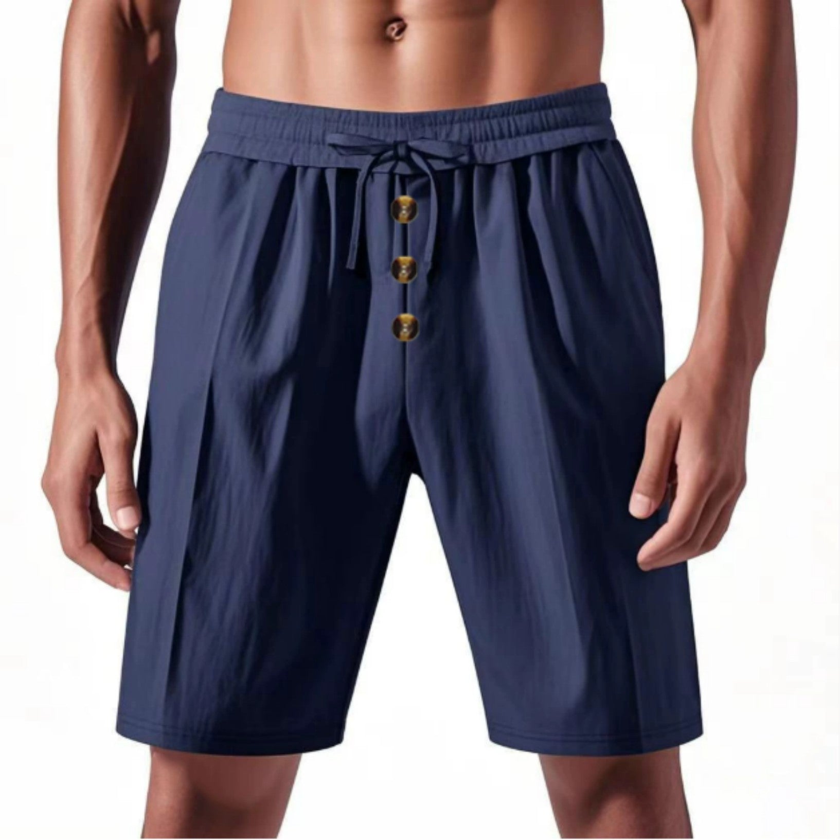 Linen Summer American-style Shorts Beach Casual Loose Straight Men