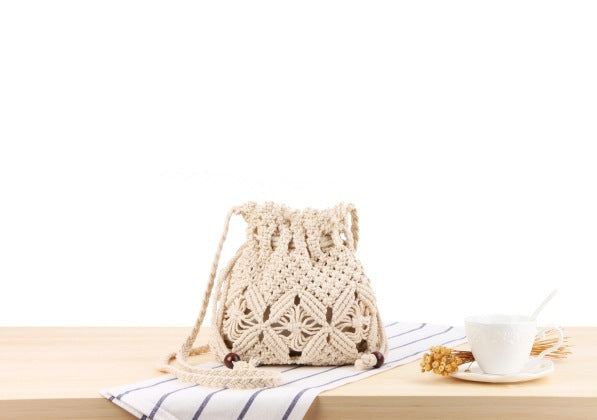 Knitted Tassel Woven Beach Bag for Women