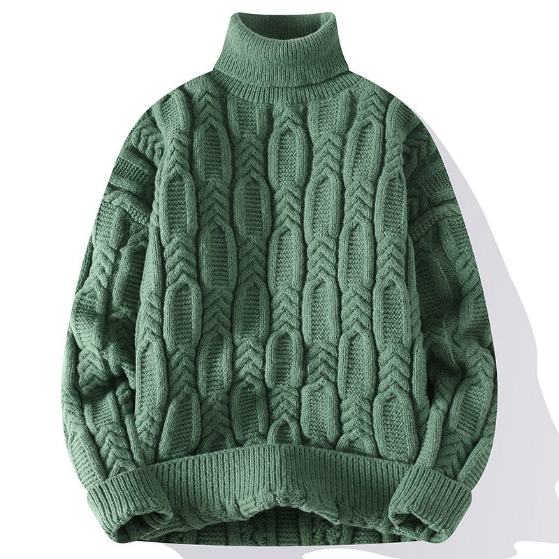Cable-Knit Turtleneck Sweater for Men
