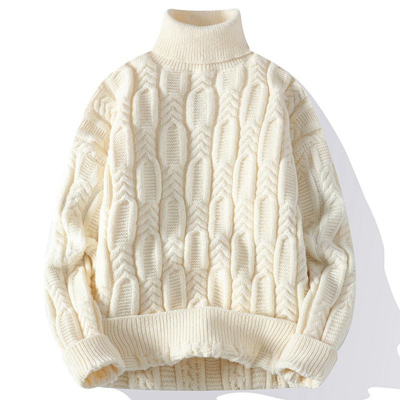 Cable-Knit Turtleneck Sweater for Men