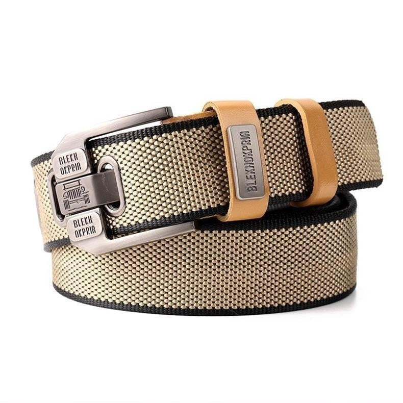 Men’s Reversible Canvas Belt with Alloy Pin Buckle