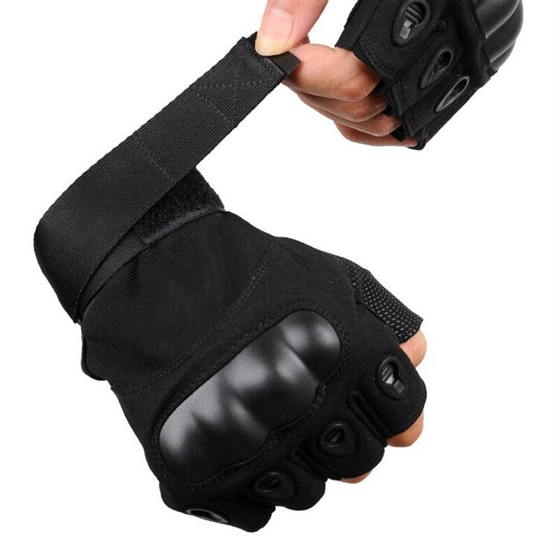 Men’s Tactical Fingerless Gloves with Non-Slip Grip