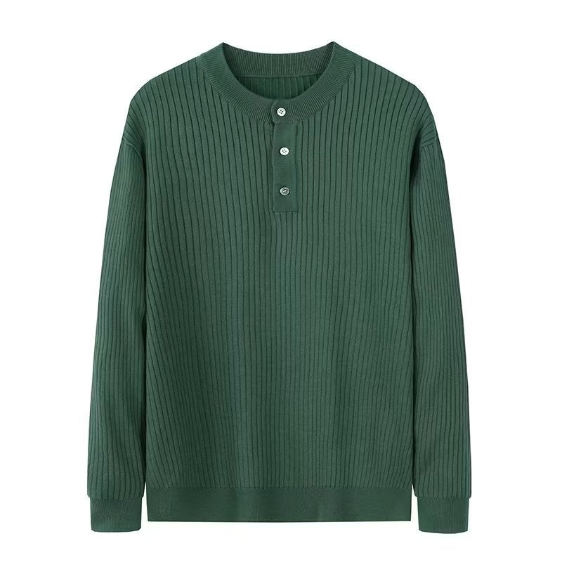 Sleek Preppy Long-Sleeve Business Sweater for Men