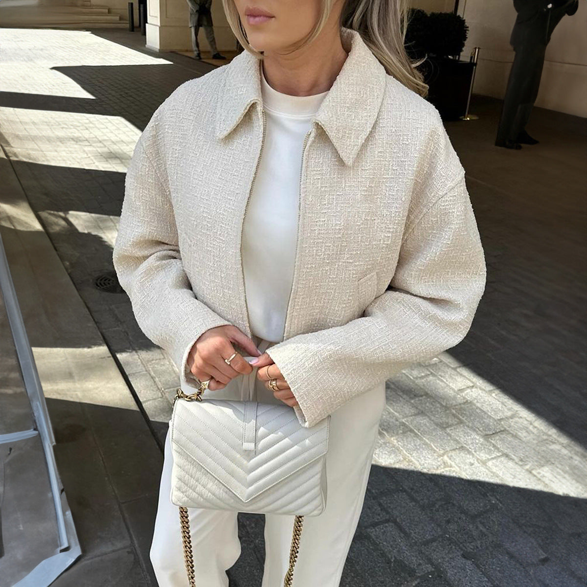 Elegant Solid-Color Versatile Jacket for Women