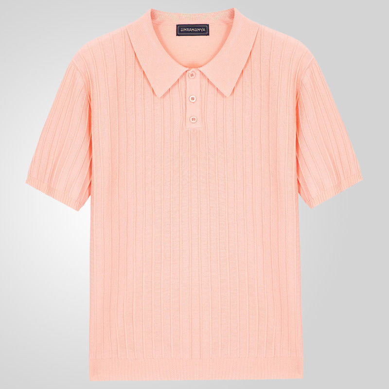 Men’s Casual Solid Colour Loose-Fit Short-Sleeve Shirt