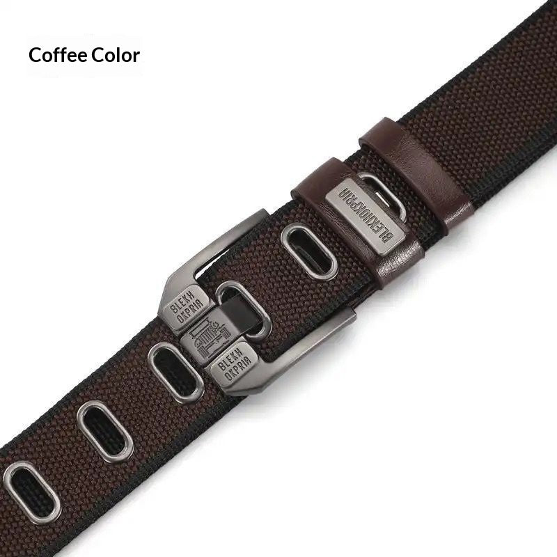 Men’s Reversible Canvas Belt with Alloy Pin Buckle