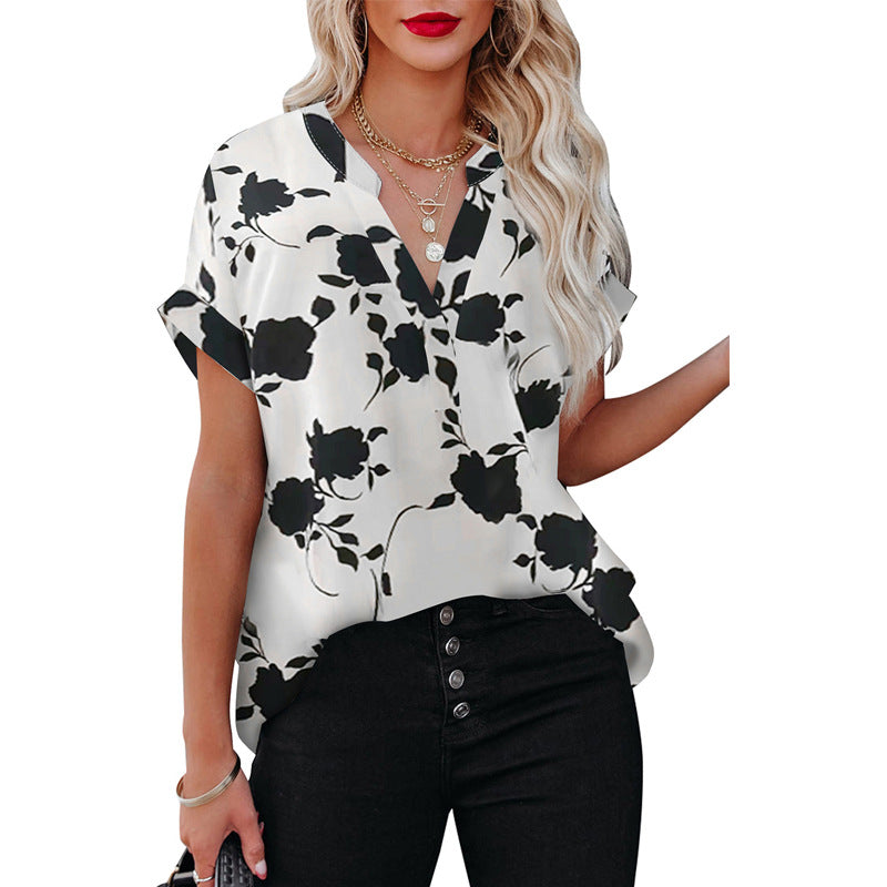 Summer Women's Floral Print Blouse