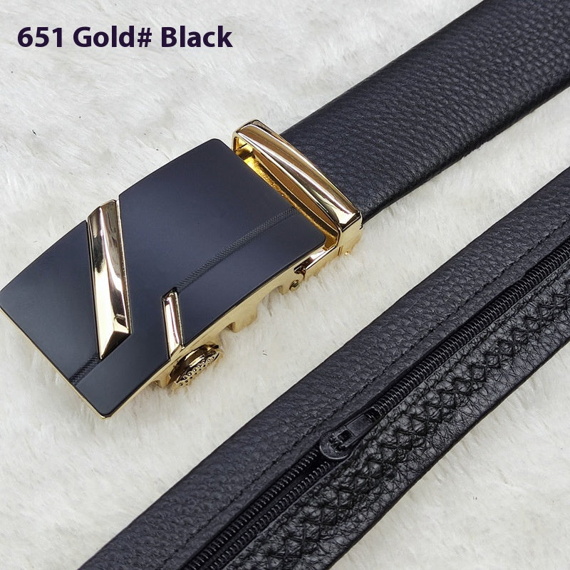 Men’s Full-Grain Leather Belt with Hidden Money Compartment