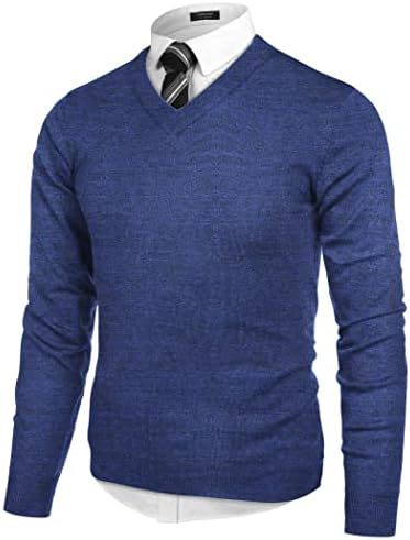 V-Neck Knit Sweater for Men