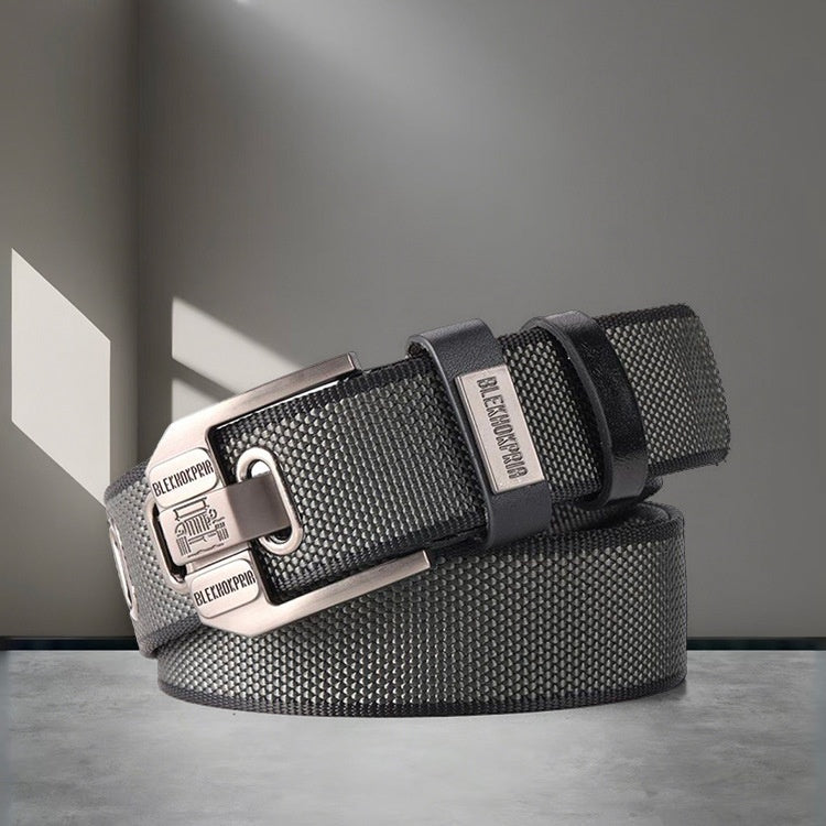 Men’s Reversible Canvas Belt with Alloy Pin Buckle