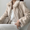 Thick Fur-Lined Cotton Coat for Women
