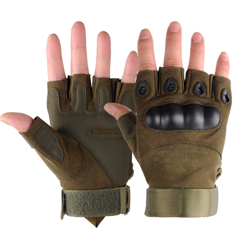 Men’s Tactical Fingerless Gloves with Non-Slip Grip