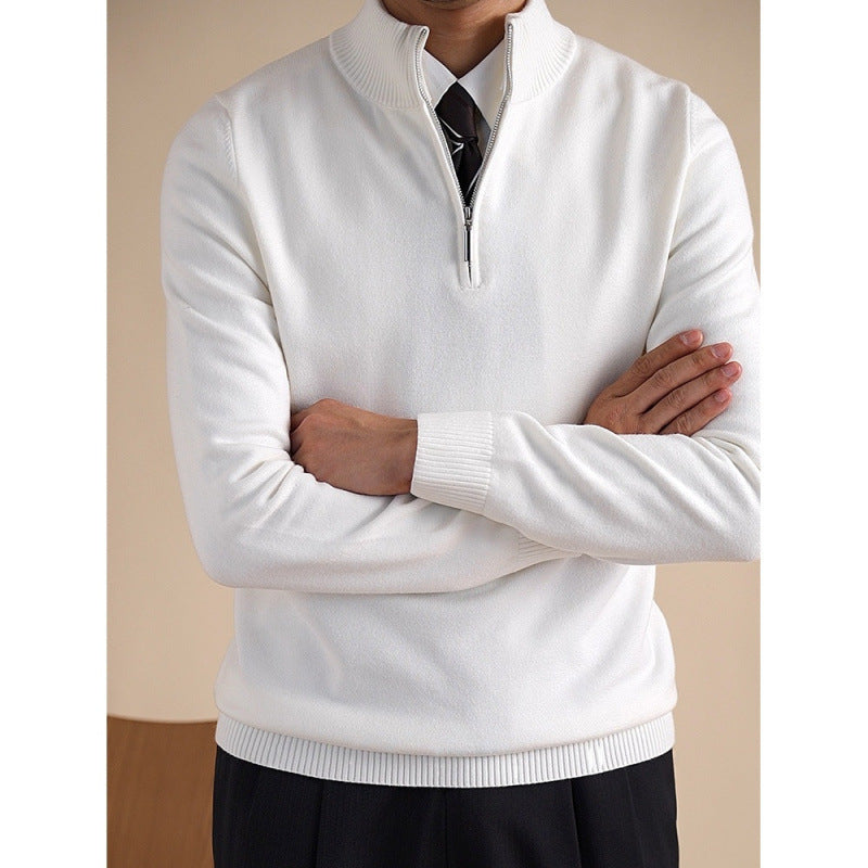 Half-Turtleneck Long-Sleeve Knit Sweater