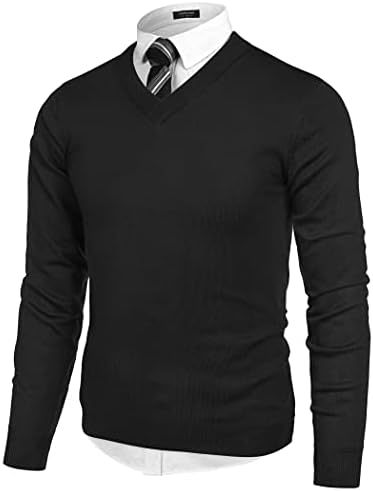 V-Neck Knit Sweater for Men