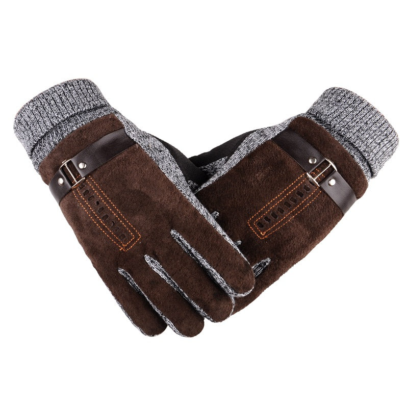 Men’s Thermal Leather Winter Gloves with Non-Slip Grip